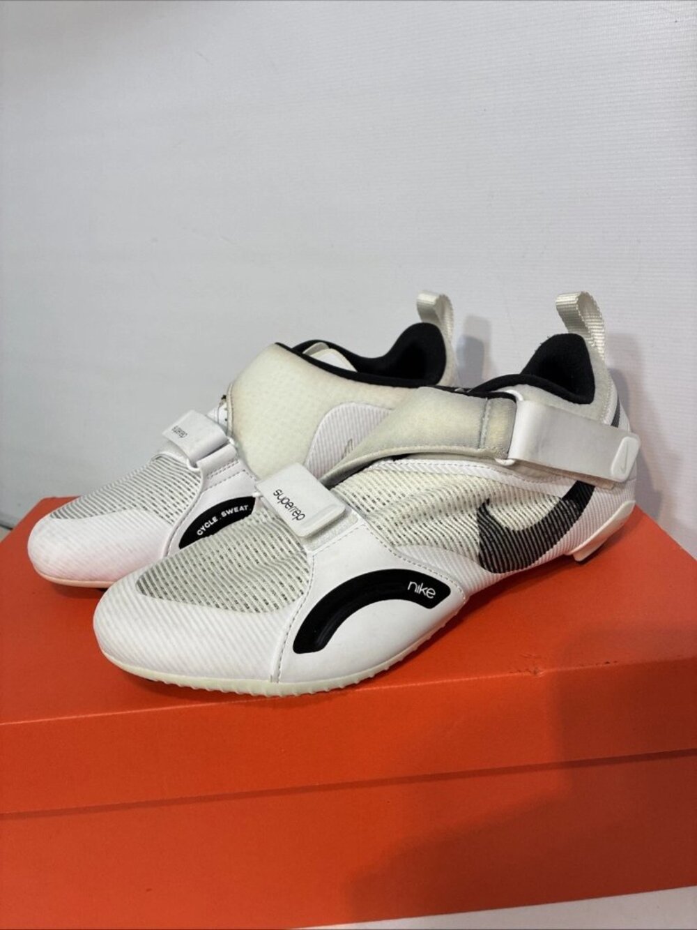 Nike SuperRep Cycle Indoor Cycling Peloton Shoes White Black CW2191- 100 Sz 9